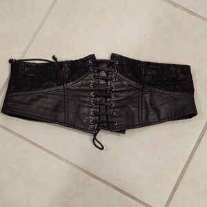Faux leather belt corset